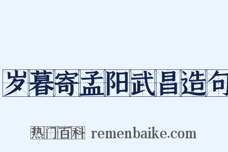 岁暮寄孟阳武昌造句是什么意思的图片
